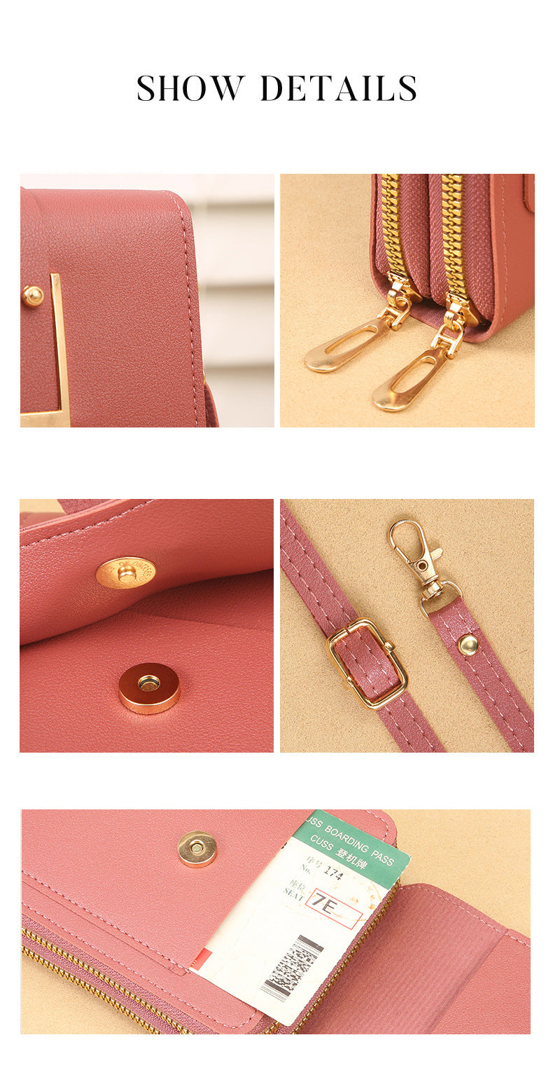 Women's Crossbody Phone Bag with Clear Touch Screen Window PU Leather Wallet Purse Multi-Pocket Shoulder Handbag Adjustable Strap Card Holder Blue
