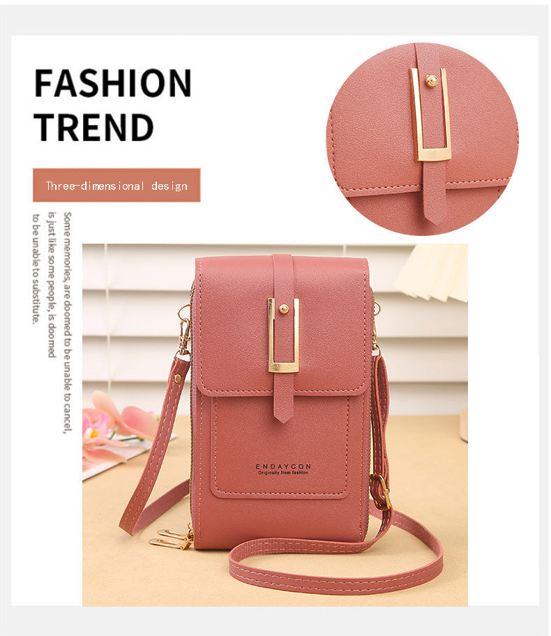 Women's Crossbody Phone Bag with Clear Touch Screen Window PU Leather Wallet Purse Multi-Pocket Shoulder Handbag Adjustable Strap Card Holder Black