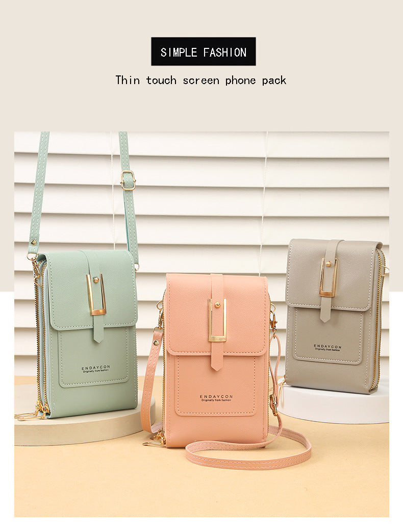 Women's Crossbody Phone Bag with Clear Touch Screen Window PU Leather Wallet Purse Multi-Pocket Shoulder Handbag Adjustable Strap Card Holder Pale pink