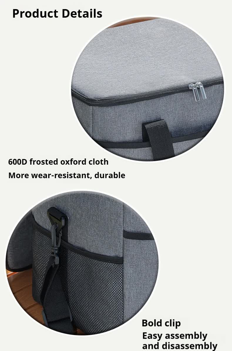 Large 35L Insulated Cooler Bag Soft Sided Leakproof Thermal Tote for Camping Beach Picnic BBQ Heavy Duty Grocery Carrier Black