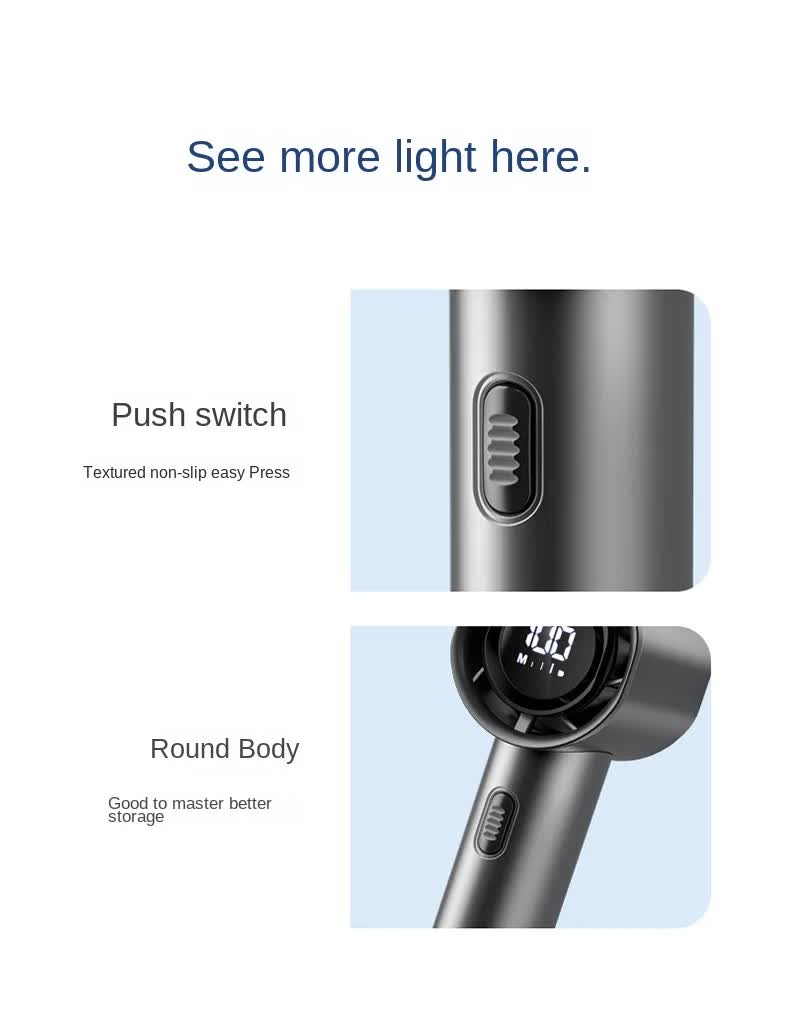 High Speed Handheld Turbo Fan Champagne Gold 3 Adjustable Speeds LED Display Portable Personal Cooling Fan Rechargeable for Travel Office Outdoor