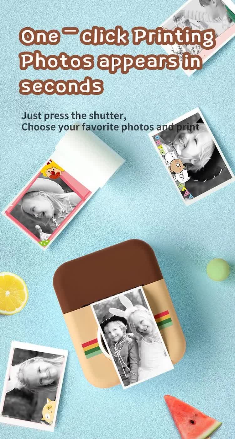 Kids Instant Print Camera with 3 Paper Rolls - Zero Ink Thermal Digital Camera & Video Recorder - 1080P Dual Lens Selfie Toy for Boys & Girls - Purple