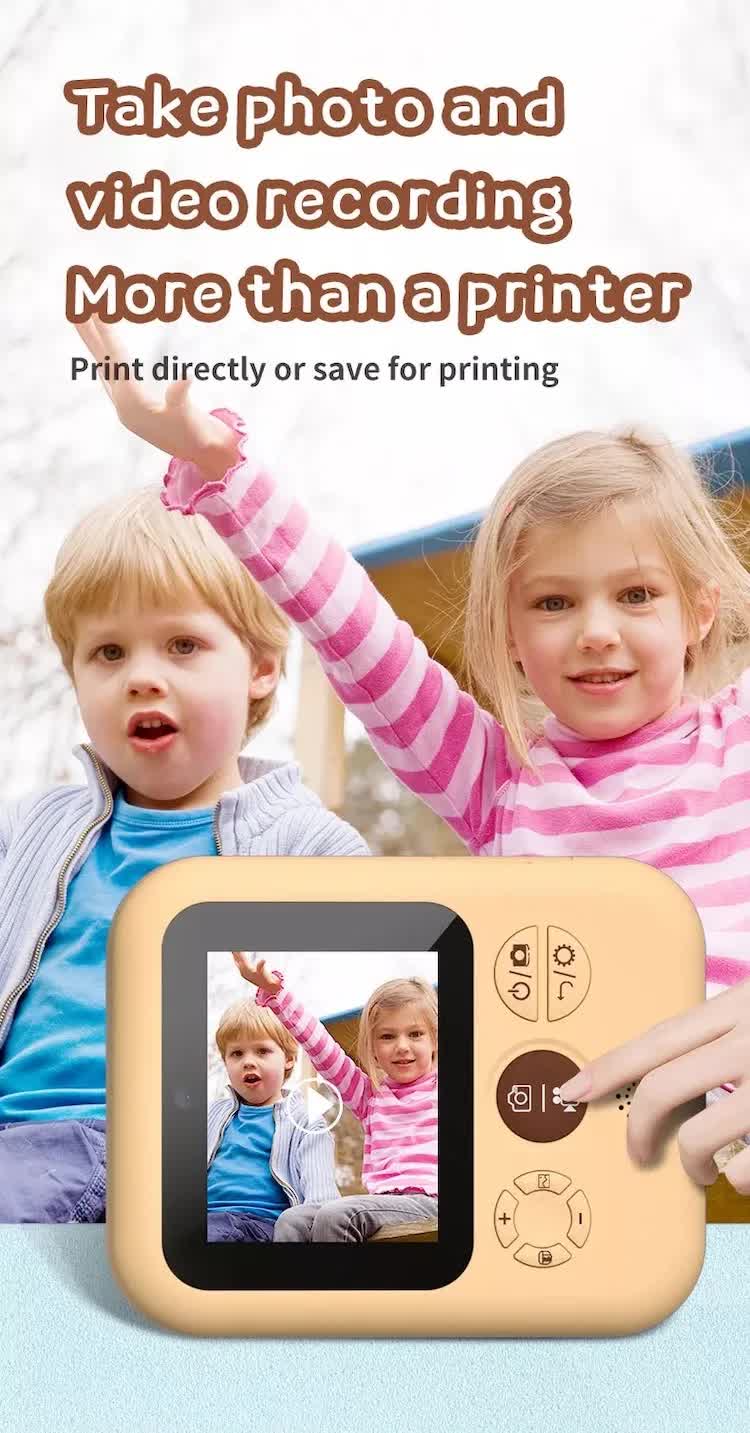 Kids Instant Print Camera with 32GB SD Card & 3 Paper Rolls - Retro Thermal Digital Camera & Video Recorder - 1080P Dual Lens Selfie Toy Gift - Purple