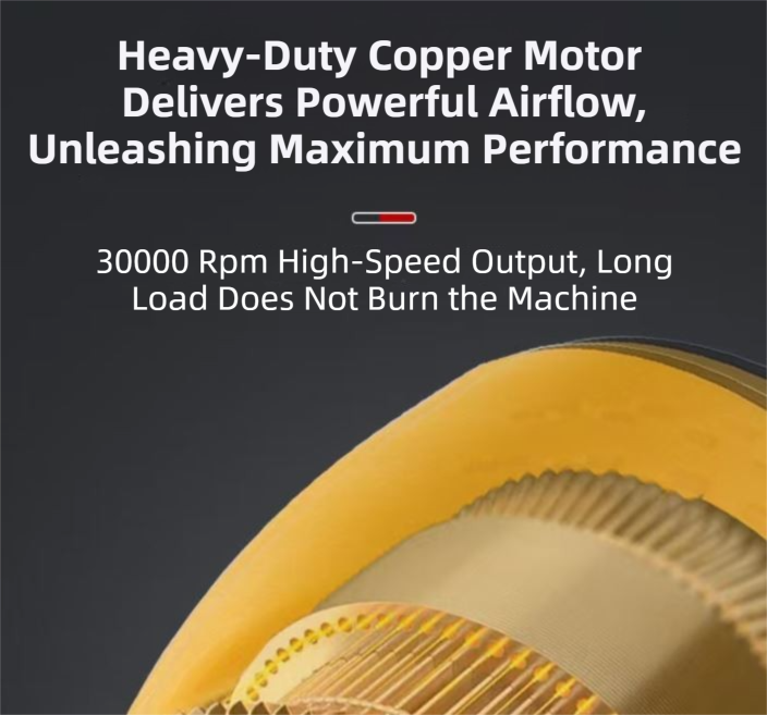 Blue Ultra-High Power Cordless Turbine Air Blower With Lithium Battery & Australian Plug Kit - 30,000 RPM High Velocity and Lightweight Operation for Leaf Blowing, Snow Removal & Multi-Use