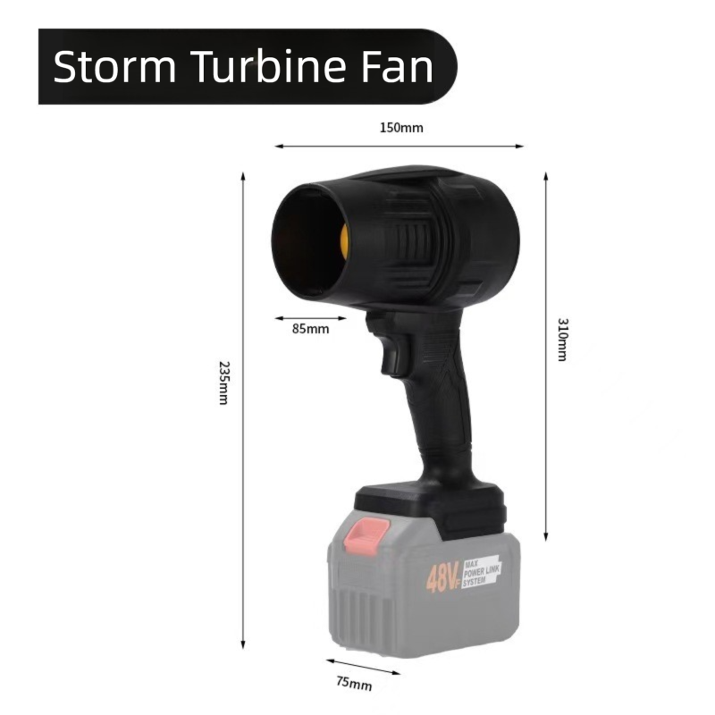 Red Ultra-High Power Cordless Turbine Air Blower With Lithium Battery & Australian Plug Kit - 30,000 RPM High Velocity and Lightweight Operation for Leaf Blowing, Snow Removal & Multi-Use