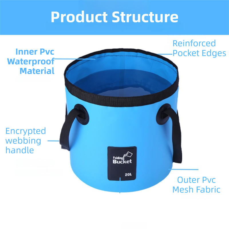 20L Green Outdoor PVC Folding Water Bucket - Portable Fishing Barrel, Camping Water Storage, Car Washing Bag