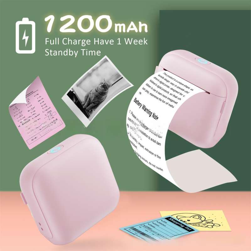 Blue X6 Mini Portable Bluetooth Instant Photo & Note Printer for Students - Deluxe 20-Piece Gift Set with 12 Paper Rolls, Color Pens & Storage Bag