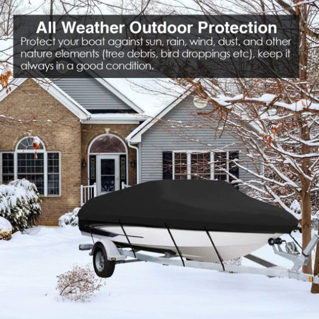 Sliver Heavy-Duty V-Hull Shield for 17 to 19 FT Yachts - All-Weather Water / Dust / UV Resistant 190T Silver Coated  Marine Protector