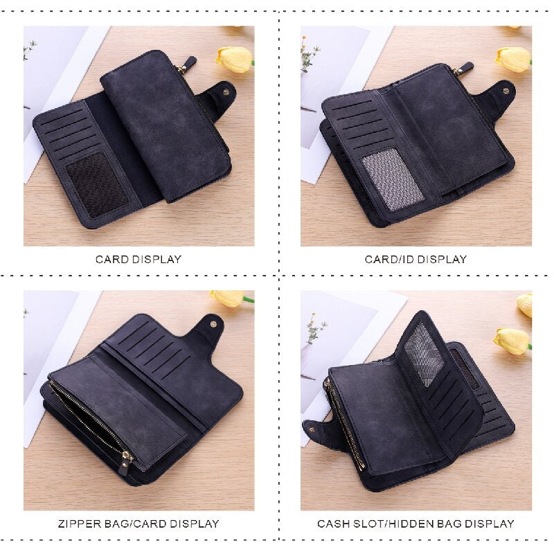 Green Large Capacity Long Wallet Frosted PU Leather Clutch Bag with 14 Card Slots and Zipper Compartment fits Smartphone for Everyday Use Australia