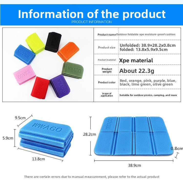 5 Pack Apple green Portable Folding Foam Seat Pads Waterproof Damp Proof Mats for Park Camping Beach Hiking Australian Outdoor Activities