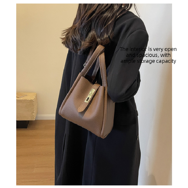 Beige Retro 2-Piece Women's Bucket Bag Set with Removable Inner Pouch PU Leather Crossbody Handbag and Fashionable Tote for Australian Everyday Use