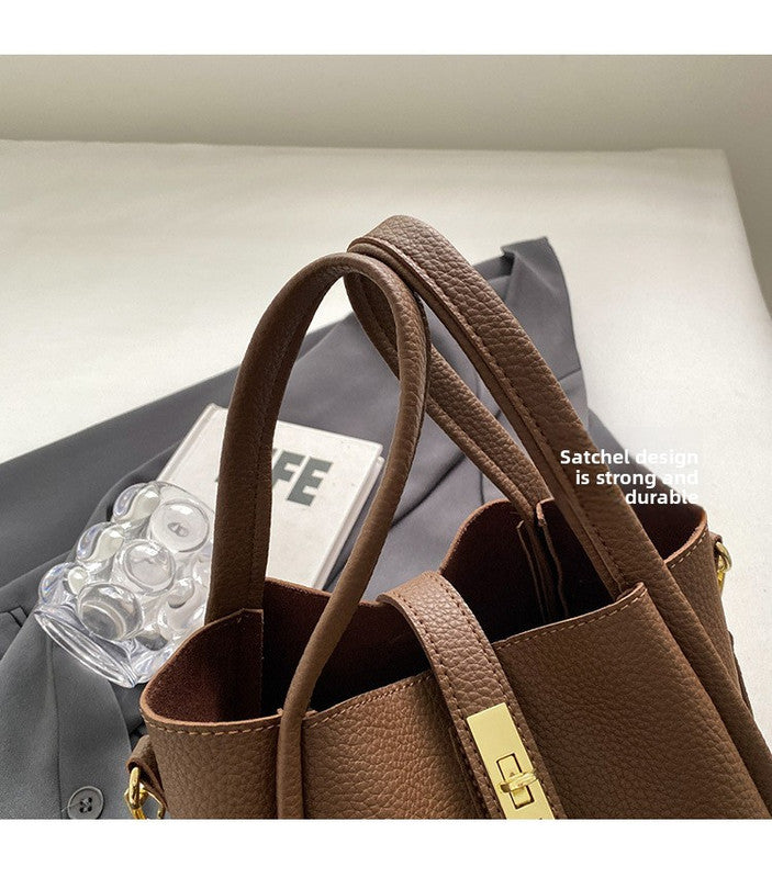 Pink Retro 2-Piece Women's Bucket Bag Set with Removable Inner Pouch PU Leather Crossbody Handbag and Fashionable Tote for Australian Everyday Use
