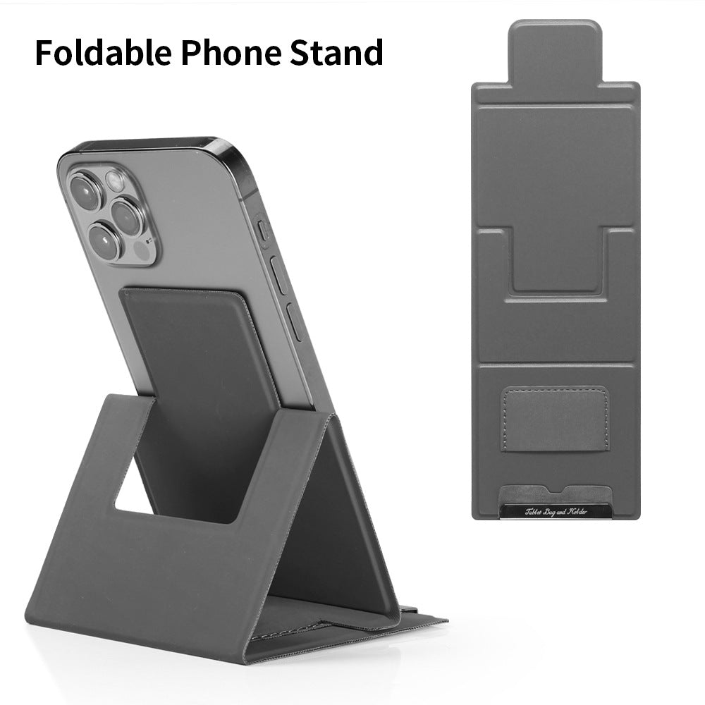 2-PCS Red Portable Foldable Phone Stand with Card Holder – Compact Desktop Mobile Phone Holder for Home, Office, and Travel Use