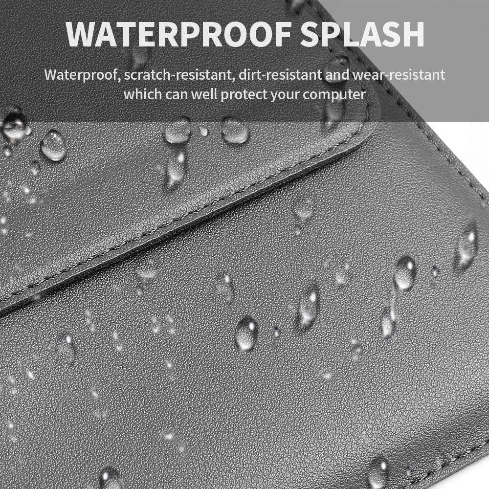 Red 3-in-1 Laptop Sleeve with Built-In Stand & Wrist Rest – Waterproof PU Protective Case for 15/16 Inch Laptops, Portable and Ergonomic Design