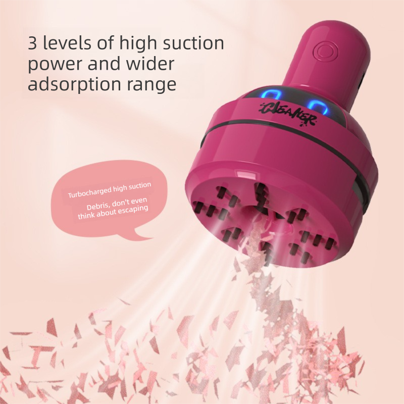 Pink Compact Desktop Vacuum Cleaner – Rechargeable Mini Dust Collector for Eraser Shavings, Pencil Shavings, Paper Scraps, and Fine Debris
