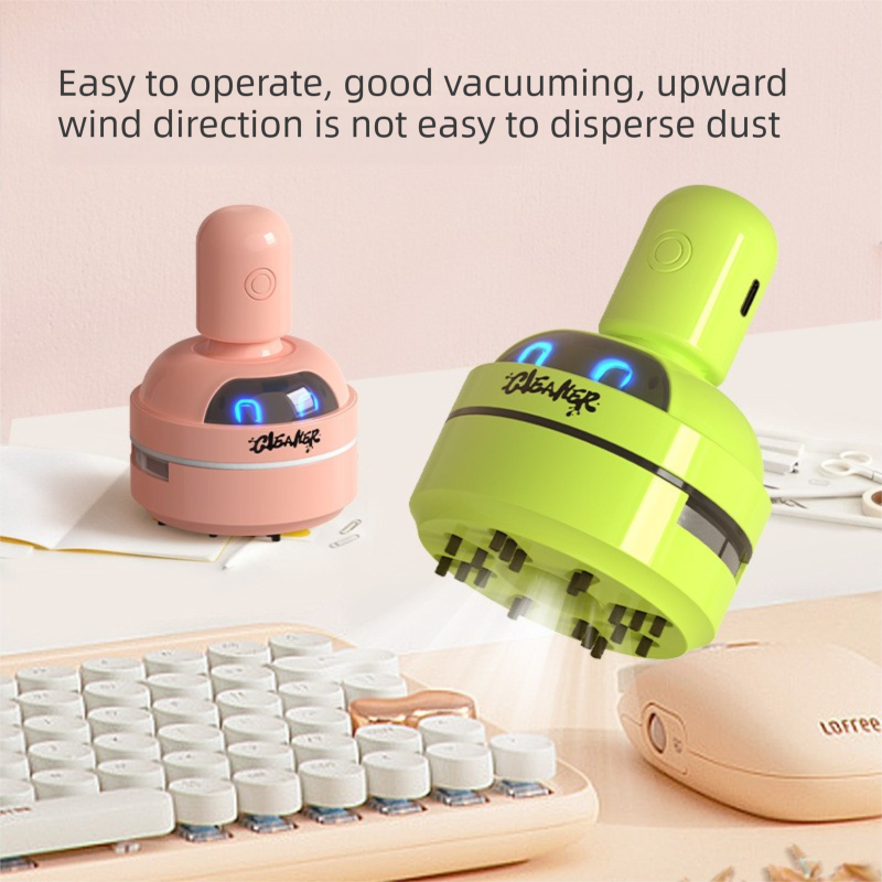 Blue Compact Desktop Vacuum Cleaner – Rechargeable Mini Dust Collector for Eraser Shavings, Pencil Shavings, Paper Scraps, and Fine Debris