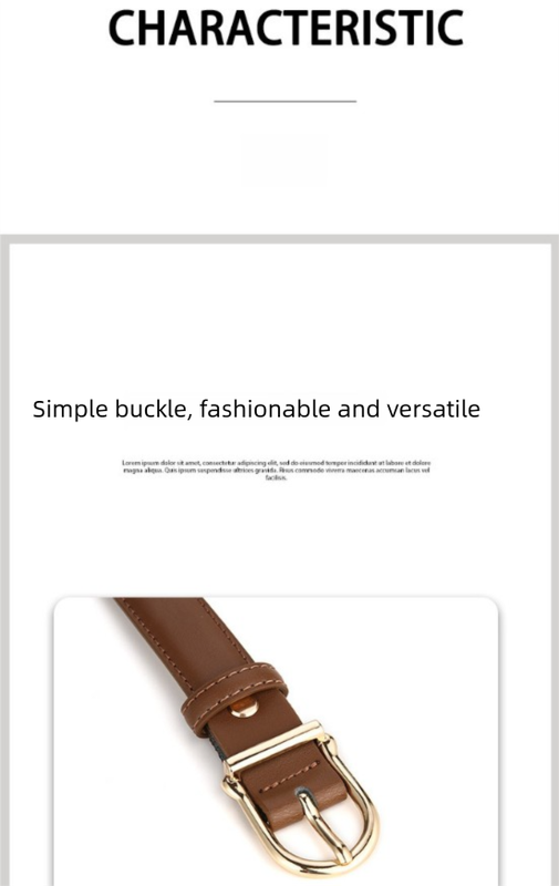Women's Genuine Leather Thin Belt 2.3cm Width Minimalist Gold D-Shaped Buckle Casual Waist Strap for Jeans Dresses White 105cm