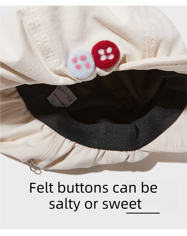 Women's Beige Newsboy Cap UPF50+ Sun Protection Cotton Blend Octagonal Beret Hat - Adjustable Breathable Baker Boy Style with Cute Button Detail