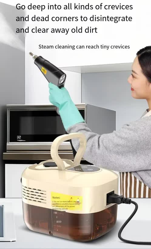 Black 1500W High Pressure Steam Cleaner with Digital Display (3.5 BAR) - 1.2L Heavy Duty Steamer for Kitchen Grease, Grout, Car Detailing & Upholstery (AU Plug)