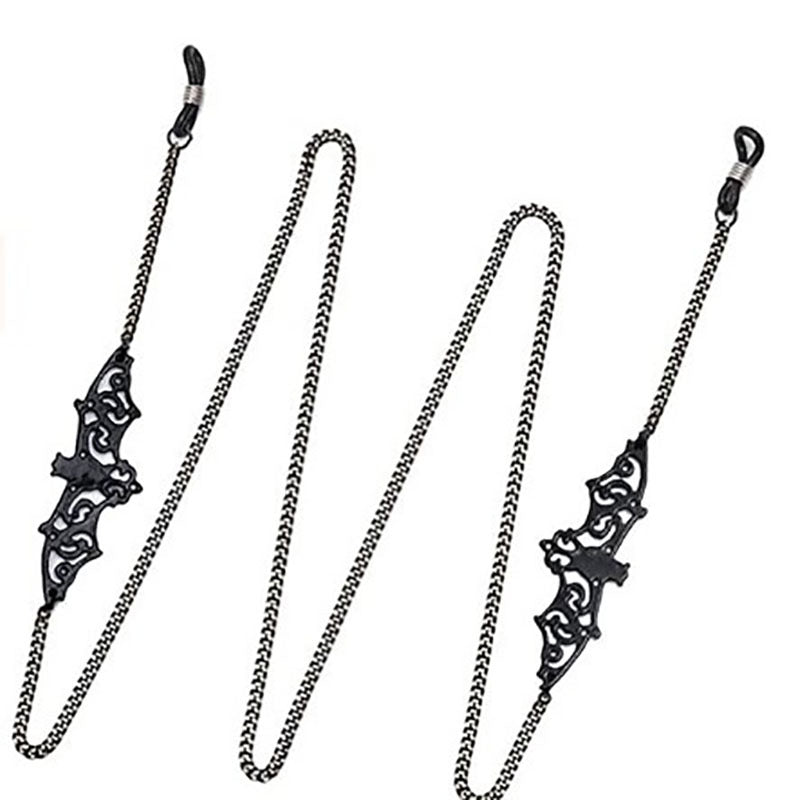 Black Hollow Spider Eyewear Chain 70cm Anti-Slip Glasses Strap Gothic Pendant Sunglasses Holder for Women