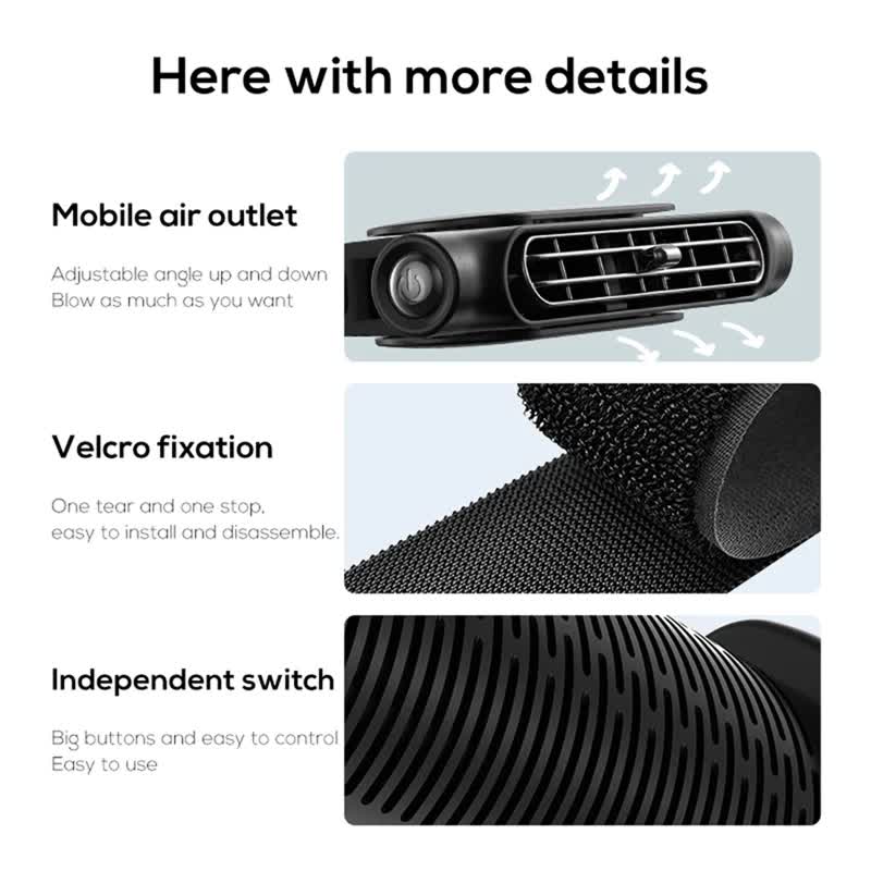 Beige Cordless Dual-Turbo Car Seat Cooling Fan with Velcro Mount - Powerful 3-Speed Backrest Ventilation, Adjustable Airflow Angle & Hair-Safe Design