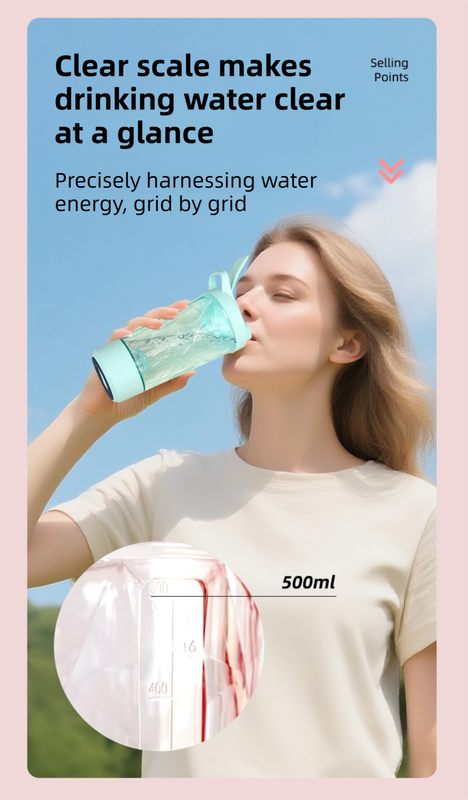 500ML Green Portable Diamond Electric Shaker - Strong Vortex Stirring, Dual Temperature Endurance & Self-Cleaning for Protein Powder Coffee