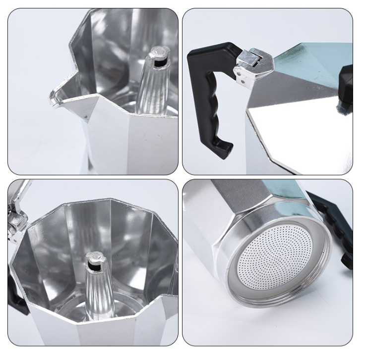 600ML Premium Octagonal High Pressure Moka Pot - Classic Italian Aluminum Coffee Maker for Rich Espresso Flavor