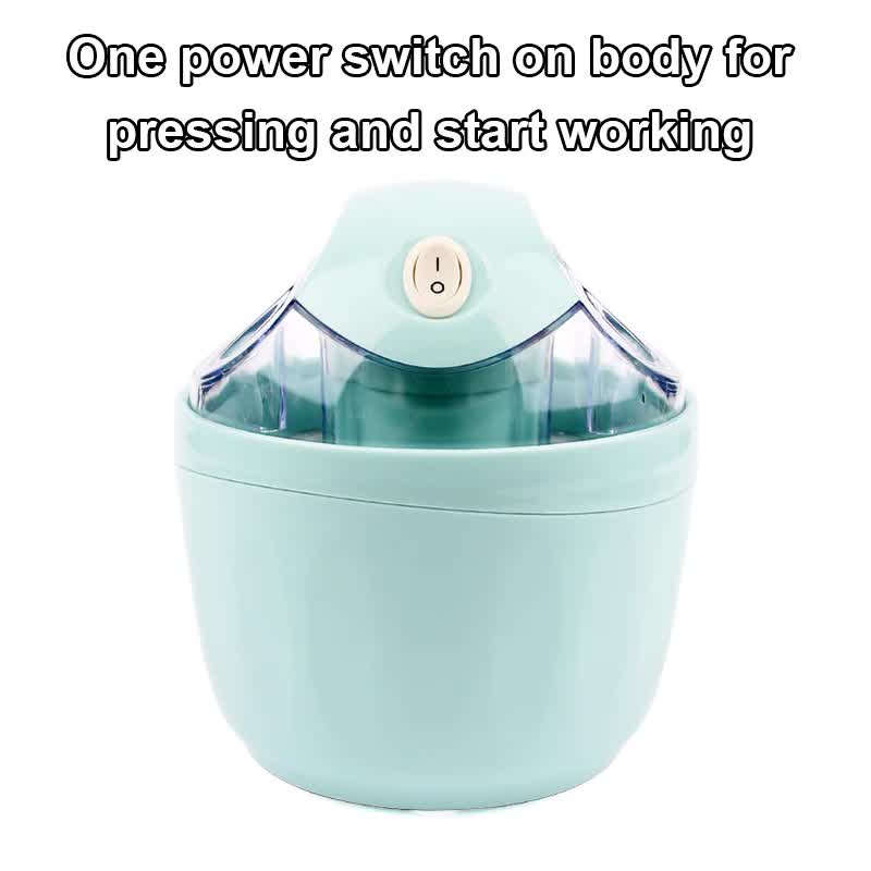Pink 500ML Compact Electric Ice Cream Maker - Portable Quick Iced Drink Bucket & Soft Serve Machine with Rapid 15-Min Freezing