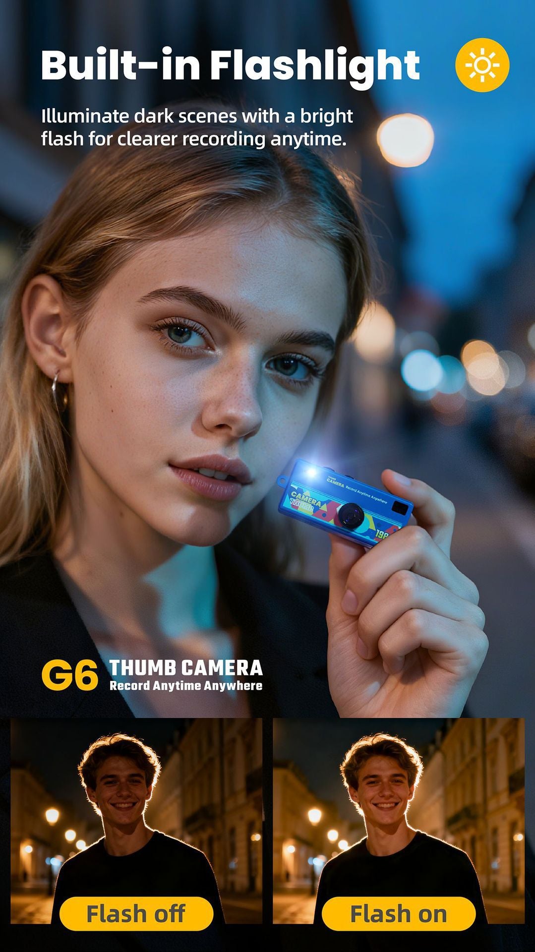 G6 Transparent Ultra-Mini Thumb Camera with 32GB Card, Card Reader & Adapter - HD Instant Pocket-Sized Action Cam for Students & Kids
