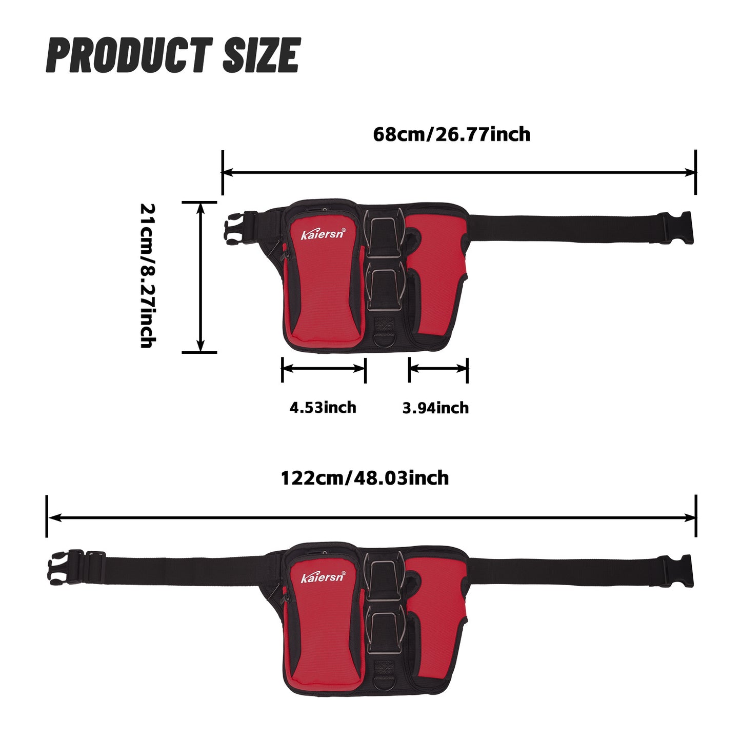 Red Professional Park Golf Waist Bag - Multi-Functional Accessory Organizer for Dual Ball Storage & Water Bottle Holder