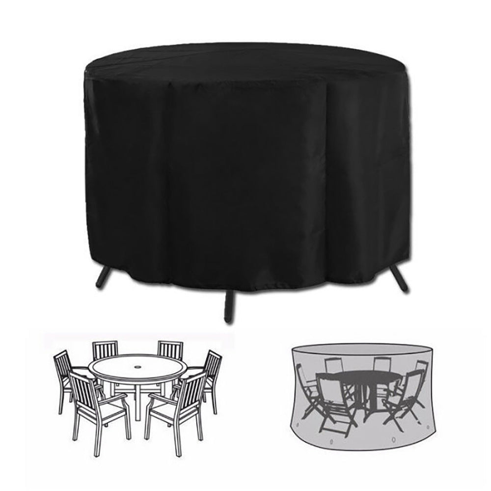 Heavy Duty Oxford Outdoor Furniture Protector Set - Waterproof & Dustproof Round Dining Table(230x110cm) and Lounge Chair Cover(64x64x70x120cm) Bundle