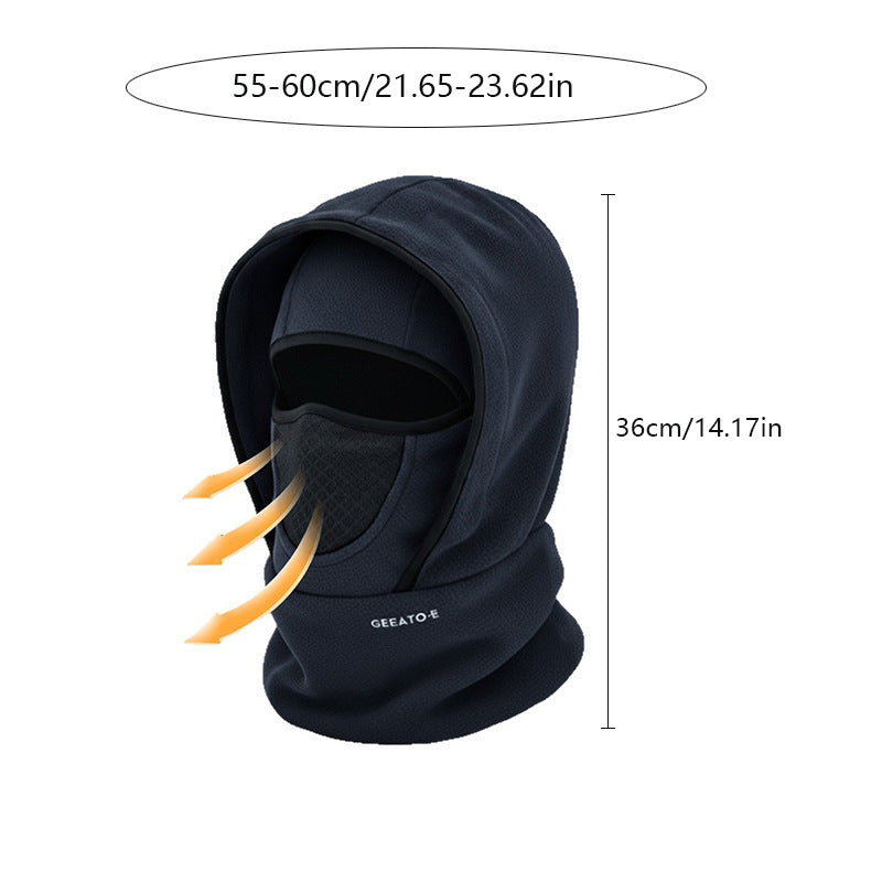 Wine Red Windproof Thermal Balaclava Hood - Full Face Mask & Polar Fleece Neck Warmer for Skiing, Cycling & Outdoor Sports