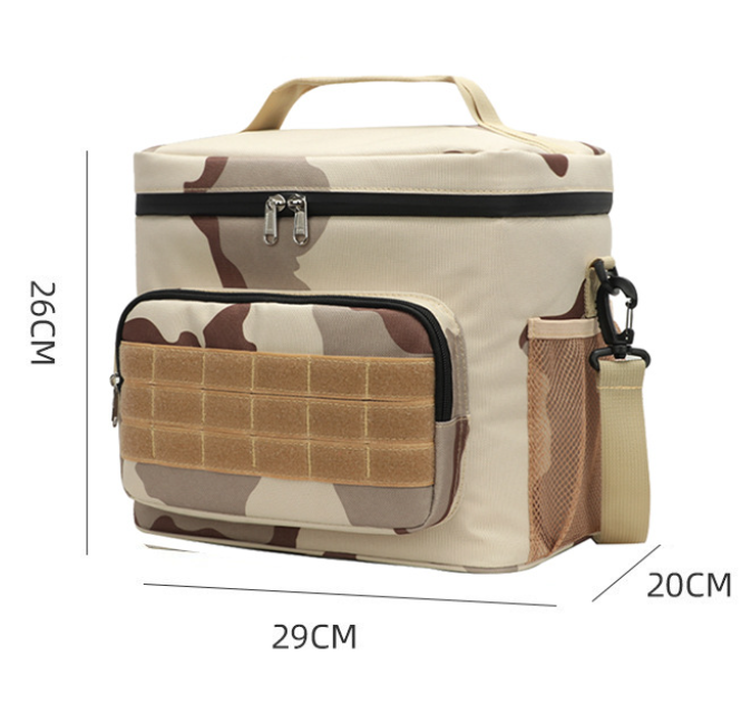 Green Camouflage Tactical Insulated Camouflage Lunch Bag | Large Capacity Waterproof Oxford Cooler | Portable Thermal Meal Prep Tote for Work and Outdoor