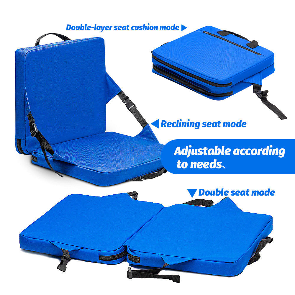 Black Portable Foldable Outdoor Seat – Multi-Functional Stadium & Boat Chair with Carry Handle