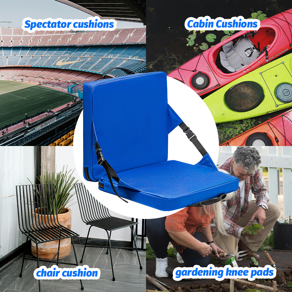 Black Portable Foldable Outdoor Seat – Multi-Functional Stadium & Boat Chair with Carry Handle