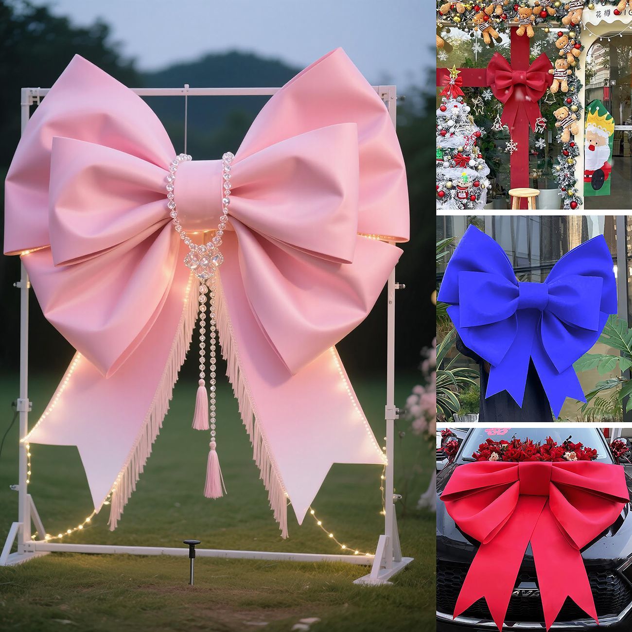 Red EVA Bow Decoration DIY Kit - 75cm x 100cm DIY Party & Event Backdrop Bow for Valentine's Day, Christmas, Birthday, Wedding, Shop Display