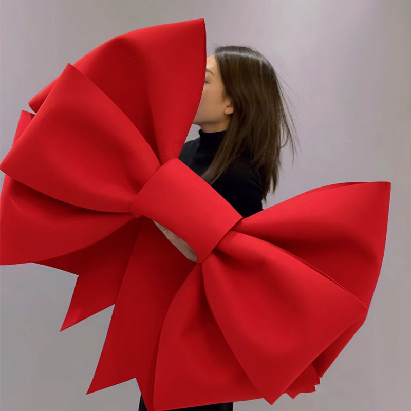 Dark Red EVA Bow Decoration DIY Kit - 75cm x 100cm DIY Party & Event Backdrop Bow for Valentine's Day, Christmas, Birthday, Wedding, Shop Display