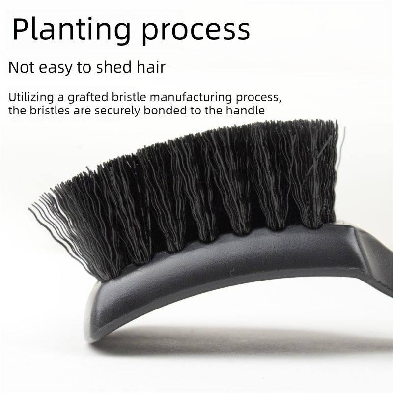 Black Car Tire & Detailing Brush  - 2-Pack Stiff Bristle Scrubber for Wheels, Mats, and Upholstery