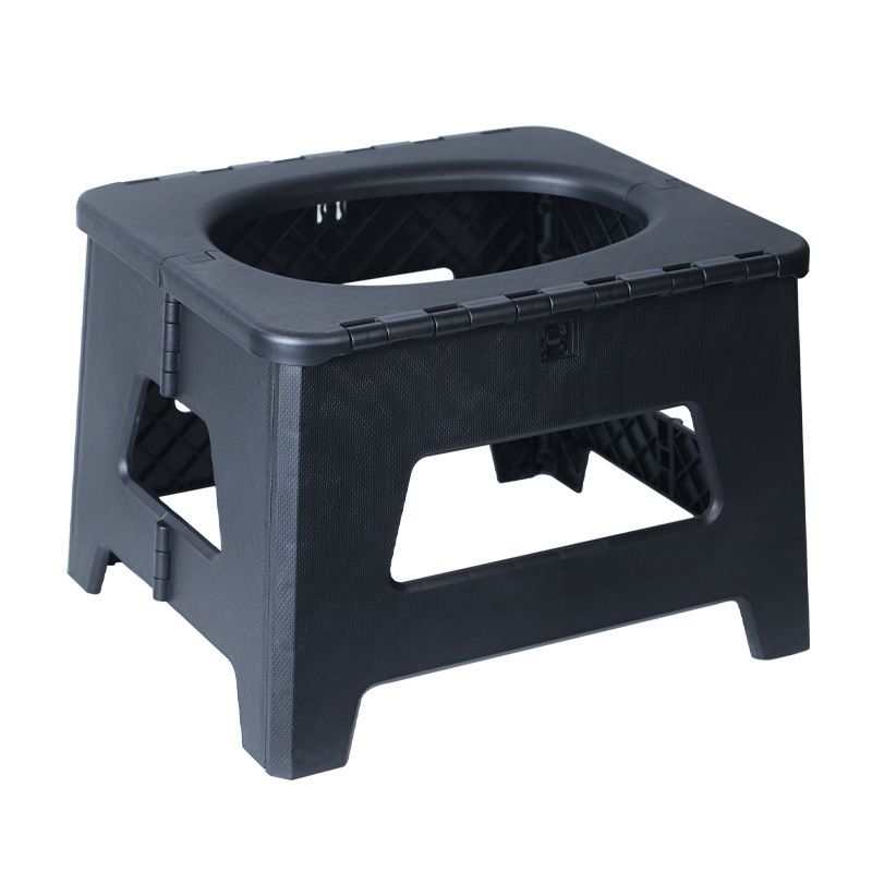 Grey  Large Portable Folding Camping Toilet Stool - Capacity Emergency Potty for Car, Outdoor Travel, and Hiking