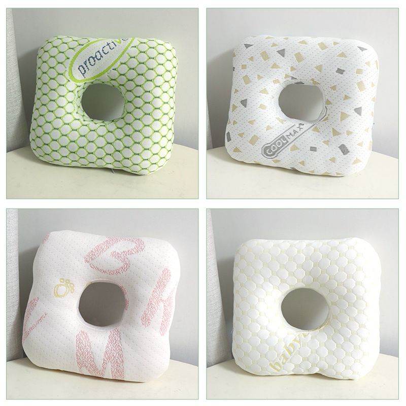 Grey Ear Piercing Pillow - Soft Side Sleeper Cushion with Hollow Center for Pressure Relief, Post-Piercing Care & Comfortable Napping