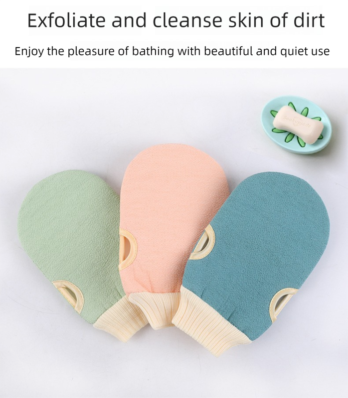 Pink 3-Piece Exfoliating Bath Set with Long-Handle Back Scrubber, Exfoliating Glove & Loofah Sponge for Deep Cleansing