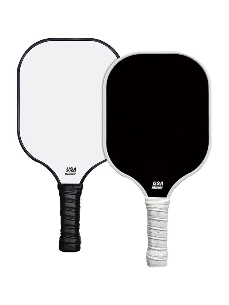 White Fiberglass Pickleball Paddle - Lightweight 215g with Anti-Slip TPU Grip for Outdoor Sports
