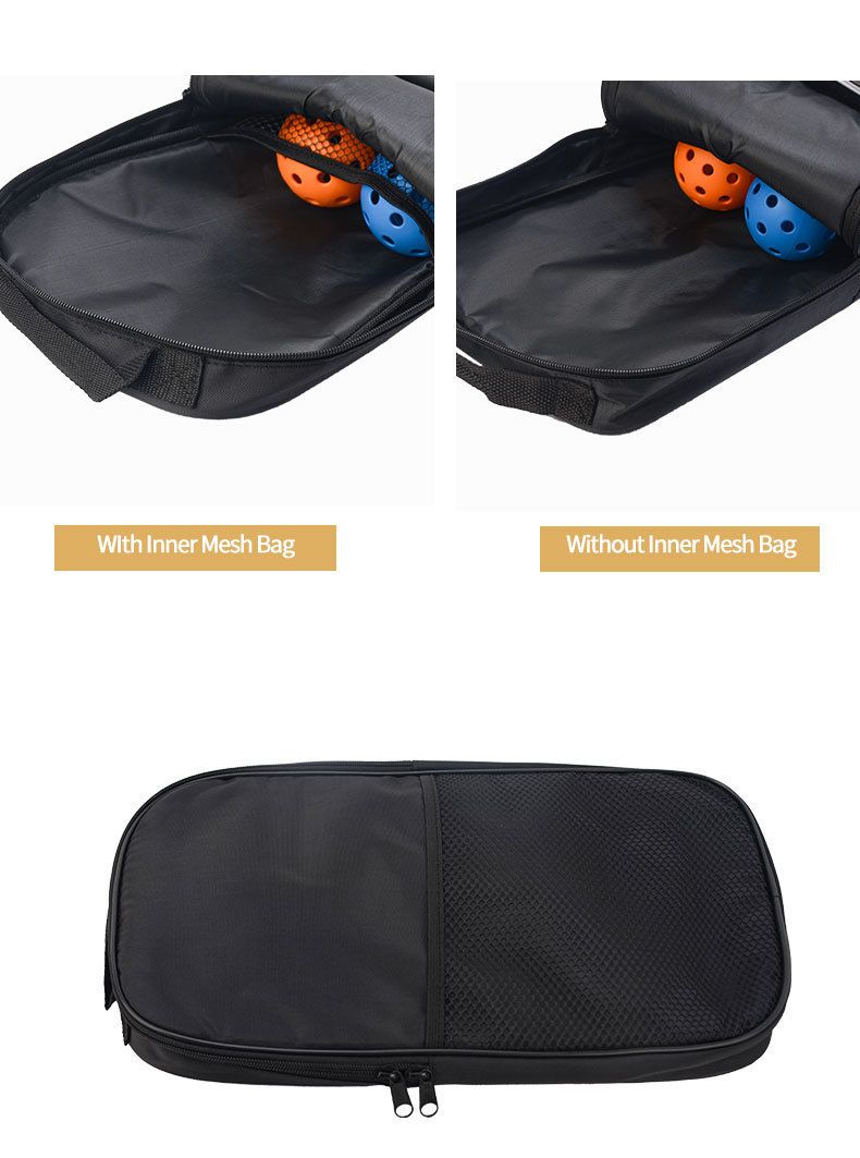 Black and White Fiberglass Pickleball Paddle Set - 2 Minimalist Paddles, 4 Balls, and Carry Bag for Outdoor Play