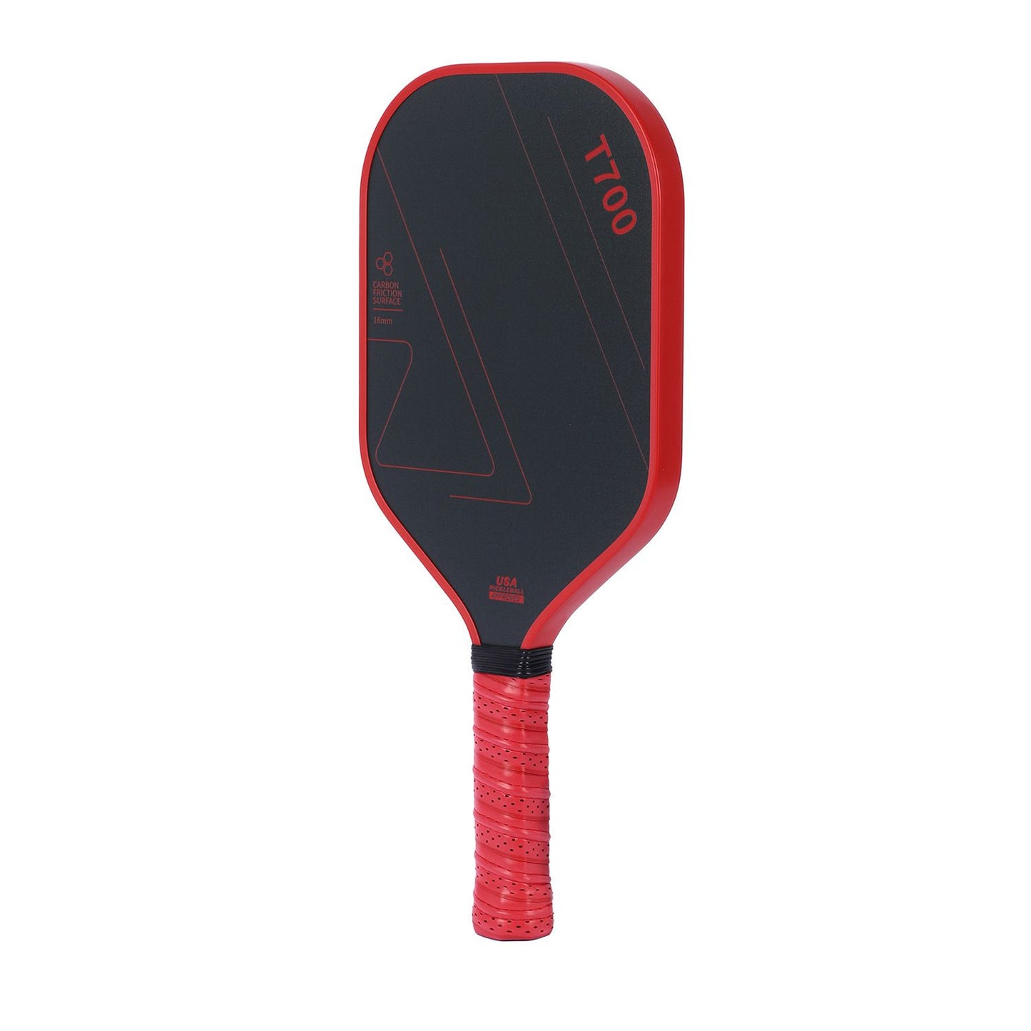 Grey and Black T700 Carbon Fiber Pickleball Paddle Set - 16mm Textured Matte Finish with Oxford Carry Bag & PE Balls