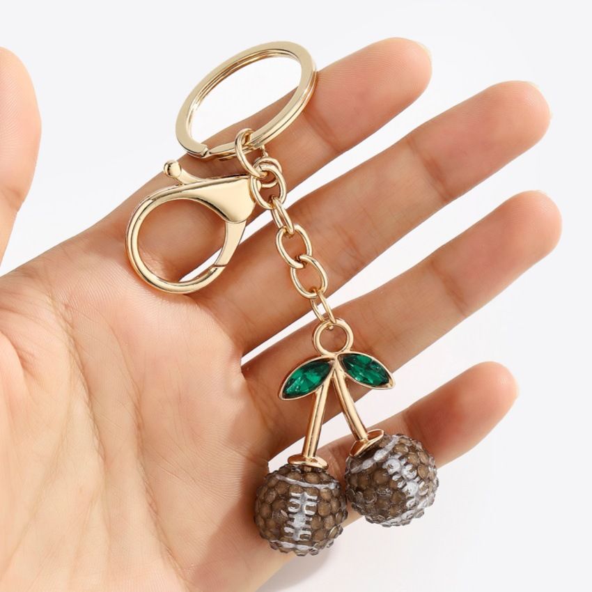 2 Pcs White volleyball design Creative Sports Ball Cherry Keychain – Cute Resin Charm for Car Keys, Bags & Backpacks