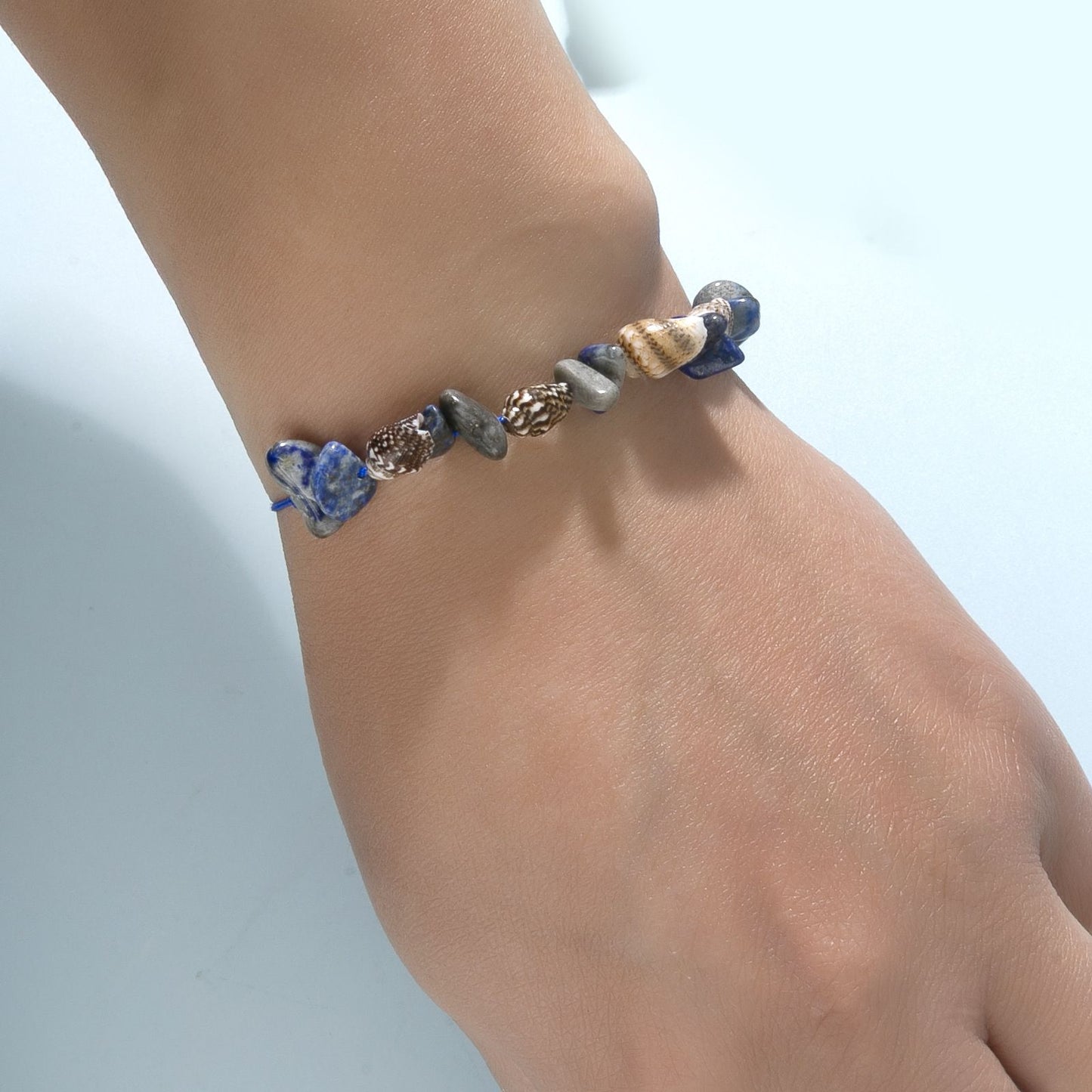 Boho Braided Shell & Crystal Bracelet Set – 12-Piece Adjustable Woven Jewelry with Conch, Beads & Stone Charms