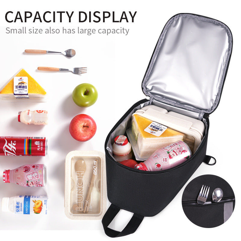 Khaki Portable Insulated Lunch Bag with Thick Aluminum Foil Lining – Oxford Fabric Thermal Food Carrier for Work, School, Travel & Outdoor Use
