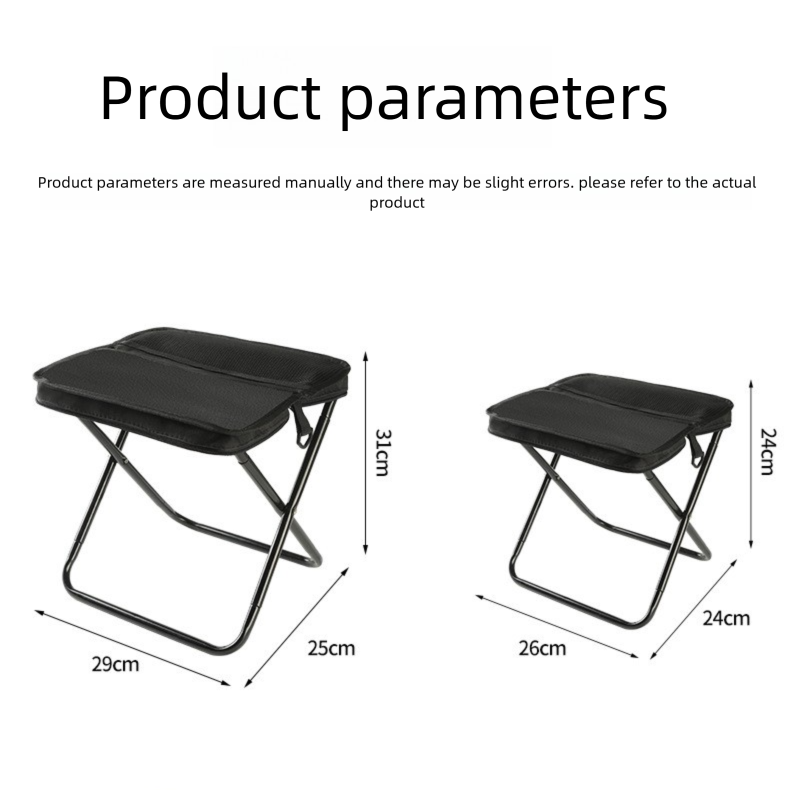 Black Portable Folding Backpack Stool with Carrying Case – Compact, Durable Outdoor Seat for Camping, Hiking, Fishing & Travel(small)