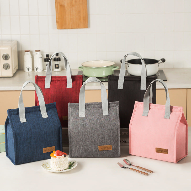 2-Piece Black Vertical Lunch Tote Set – Compact Insulated Meal Bag with Large Capacity and Durable Handle for Daily Use