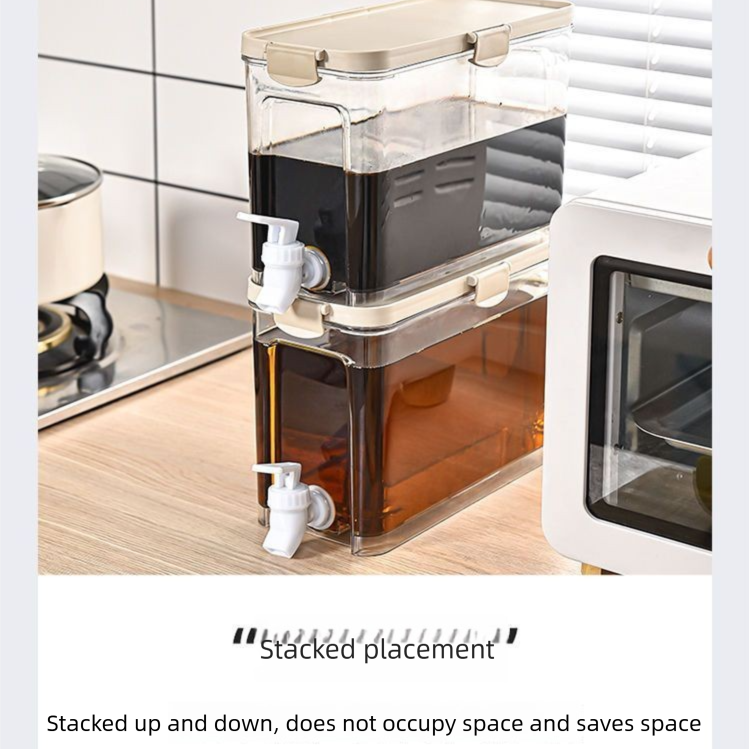 Large Capacity Cold Water Dispenser with Faucet – 22.5×16.5×11.2cm Rectangular Beverage Container for Home Use